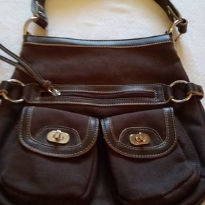 Tommy Hilfiger Brown canvas purse would love to